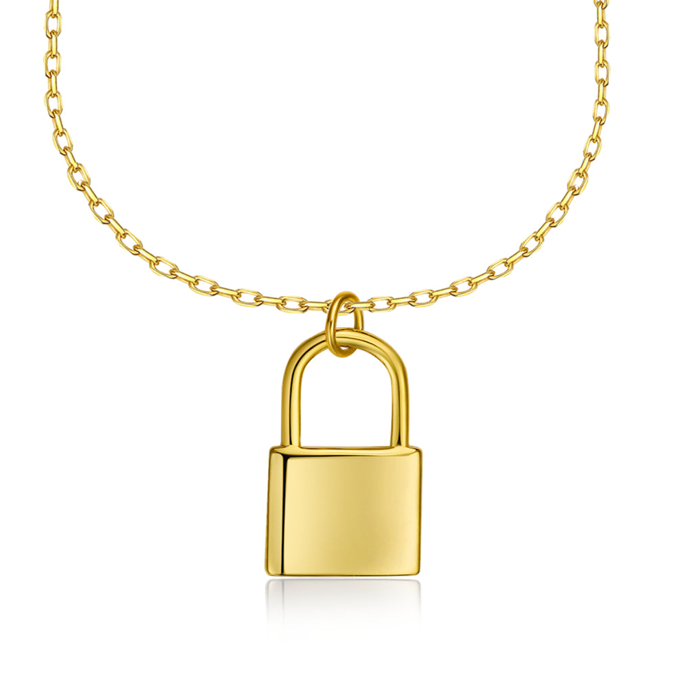Gold Plated Chunky Chain Link lock Pendant – Vembley